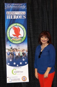 Robin Granger, VP of Communications & Marketing at the Capital Region Chamber at the Hometown Heroes Launch Ceremony.