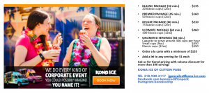 Kona Ice of Clifton Park Corporate Packages